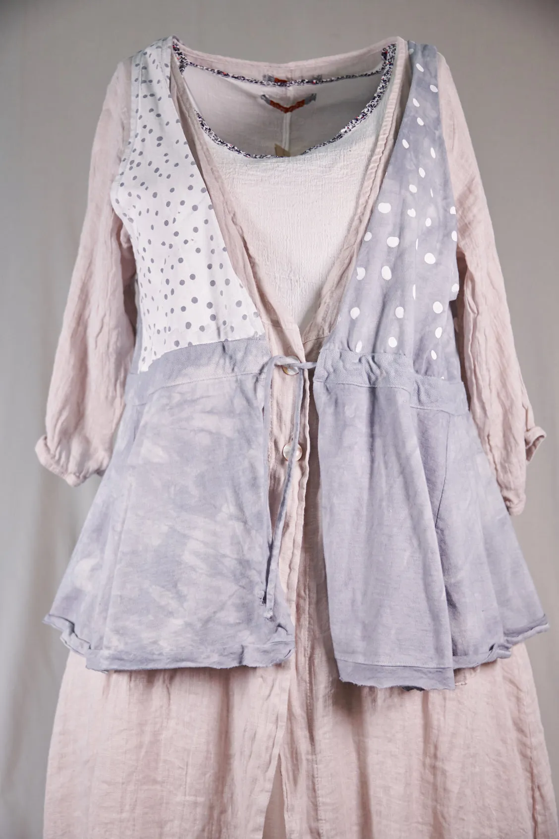 6214 Drawstring Organic Cotton Vest-Cloud-P