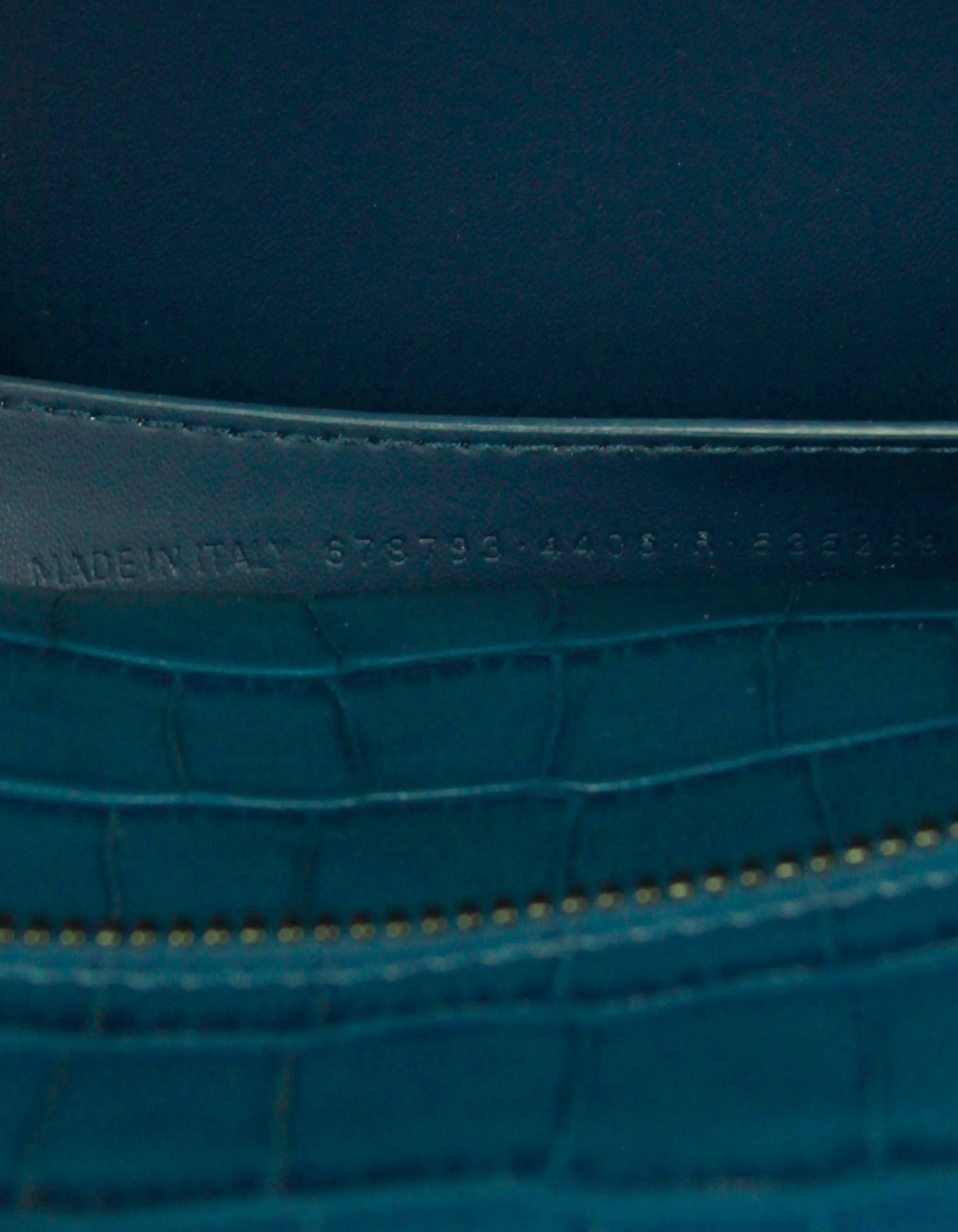 Balenciaga UNISEX Teal Croc Embossed Leather Neo Classic Medium Handbag