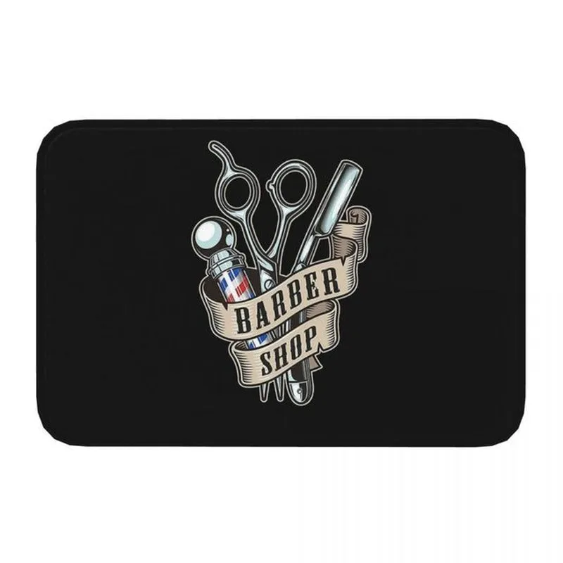 Barber Shop Sign Entrance Doormat Decor Non-Slip Welcome Mats for Home Kitchen Washable Bathroom Floor Mat Balcony Rugs
