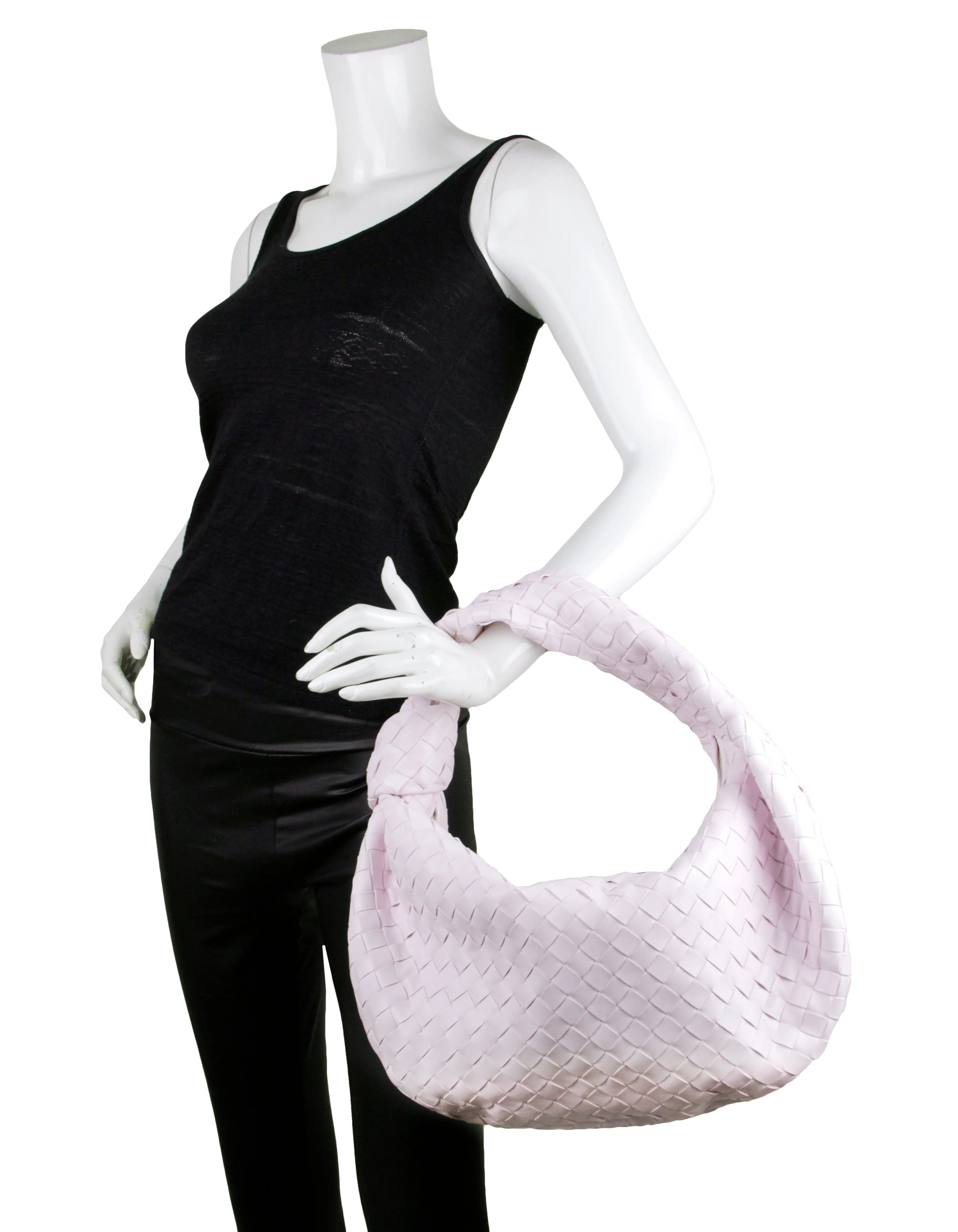 Bottega Veneta Bliss Washed Pink Leather Small Jodie Hobo Bag