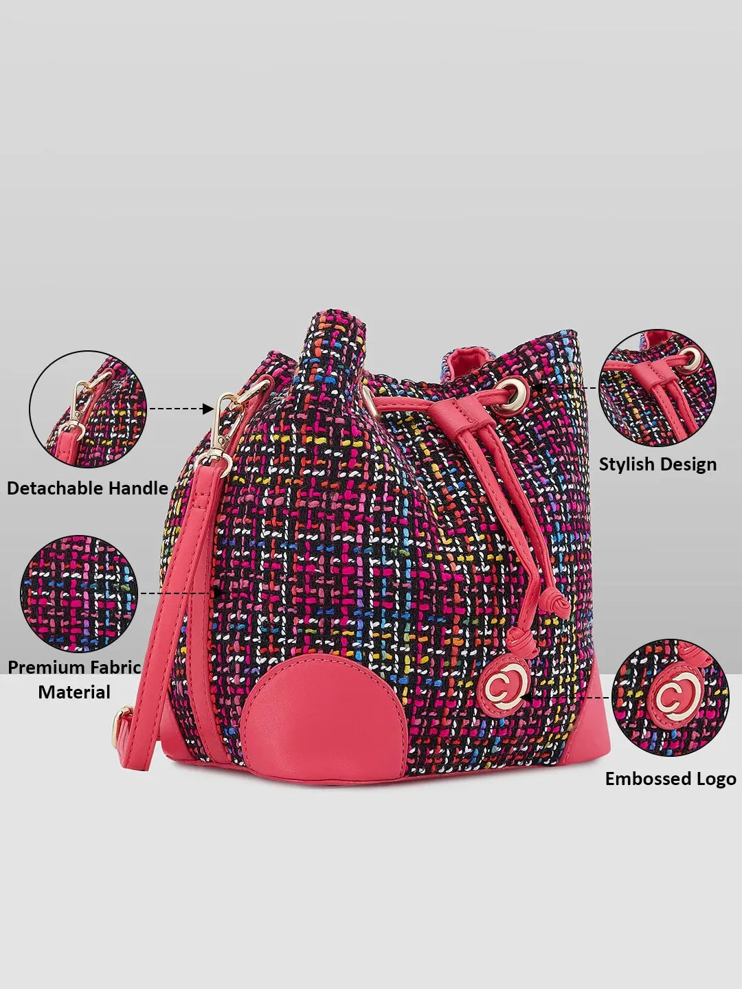 Caprese Harmonee Sling Medium Fuchsia Bag