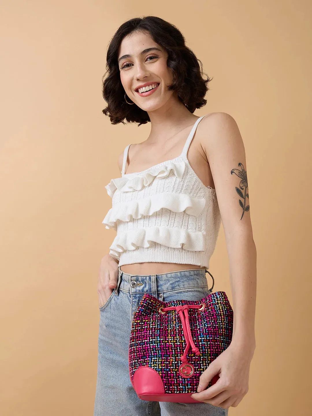 Caprese Harmonee Sling Medium Fuchsia Bag