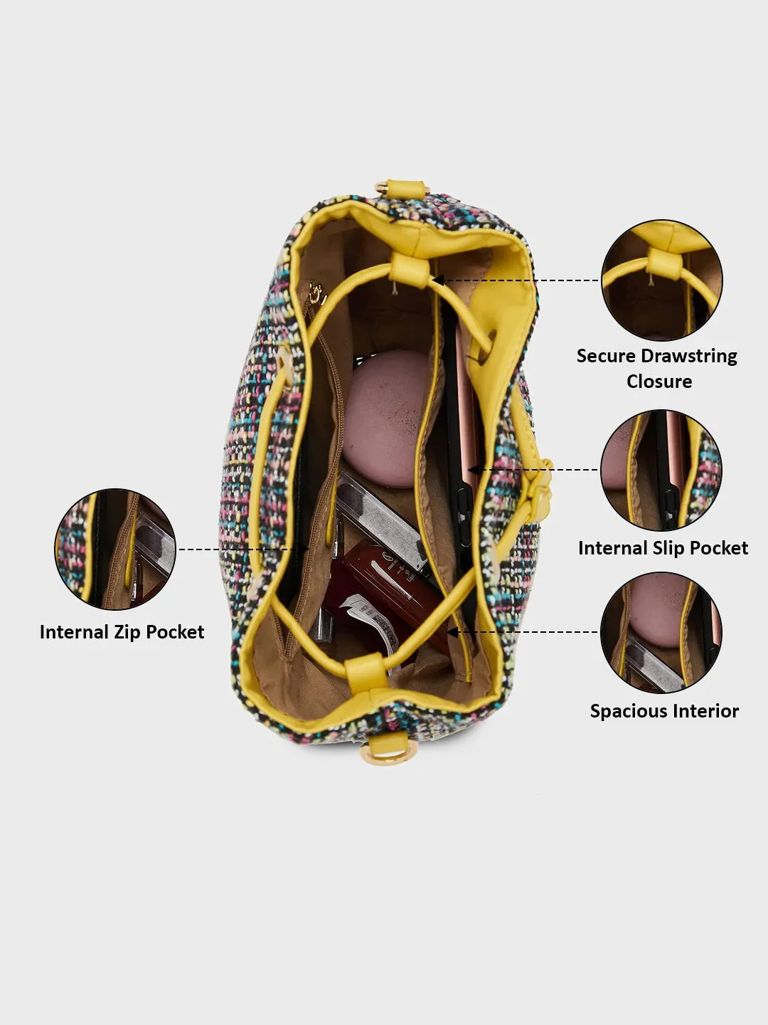 Caprese Harmonee Sling Medium Yellow Bag