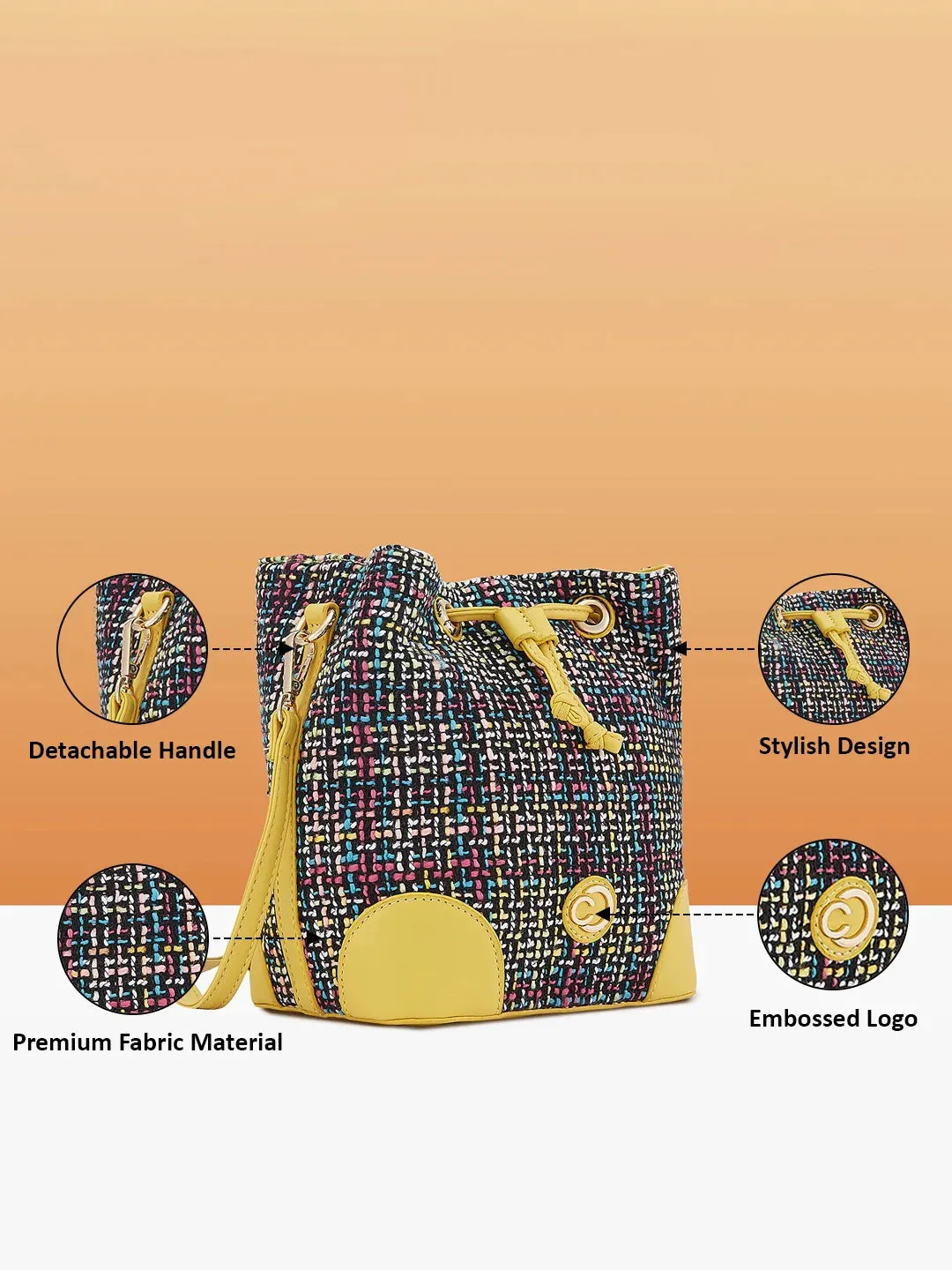 Caprese Harmonee Sling Medium Yellow Bag