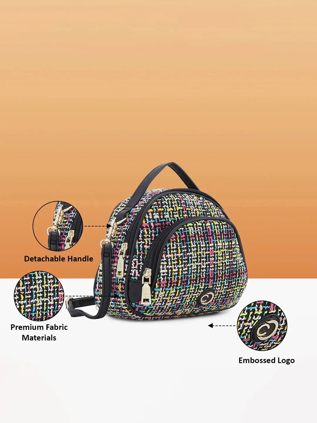 Caprese Harmonee Sling Small Black Bag