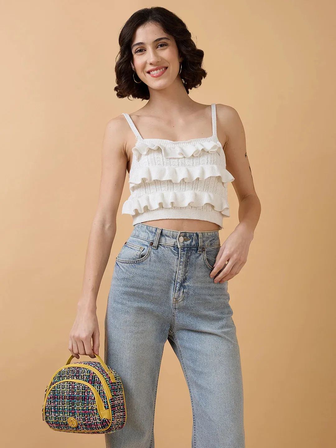 Caprese Harmonee Sling Small Yellow Bag