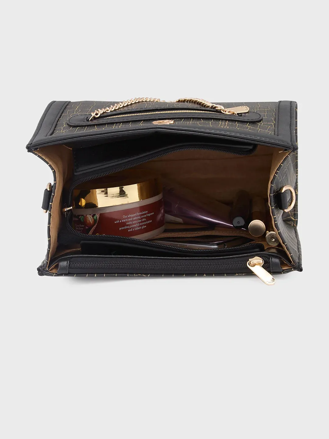 Caprese Mist Medium Black Crossbody Bag