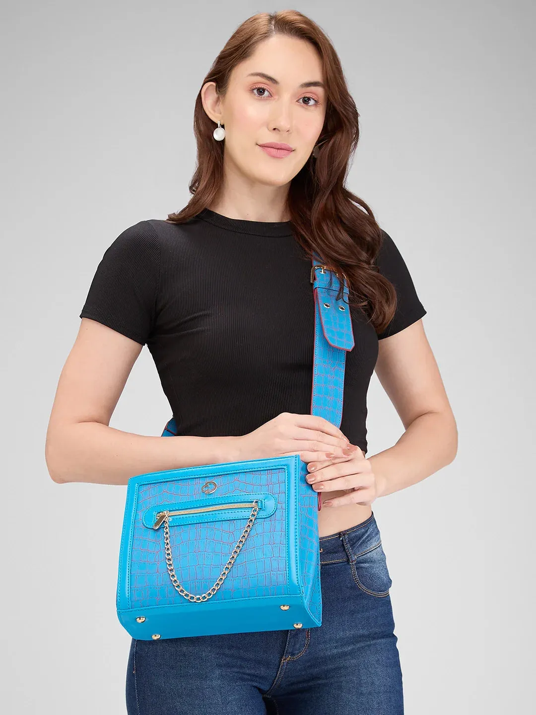 Caprese Mist Medium Blue Crossbody Bag
