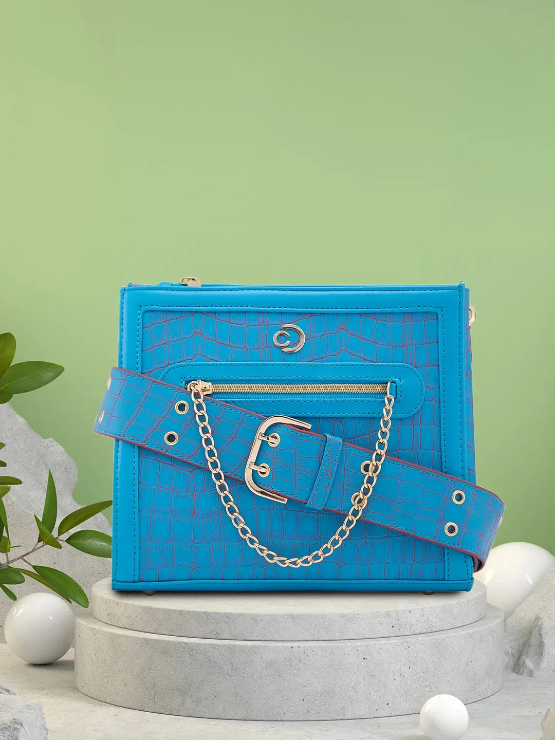 Caprese Mist Medium Blue Crossbody Bag