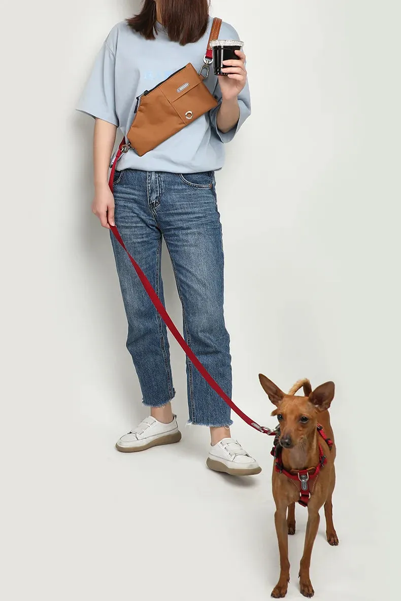 Dog Travel Sling Bag Puppy Diagonal Span Accompanying Backpack With Lead Leash Chest Carrier Bag