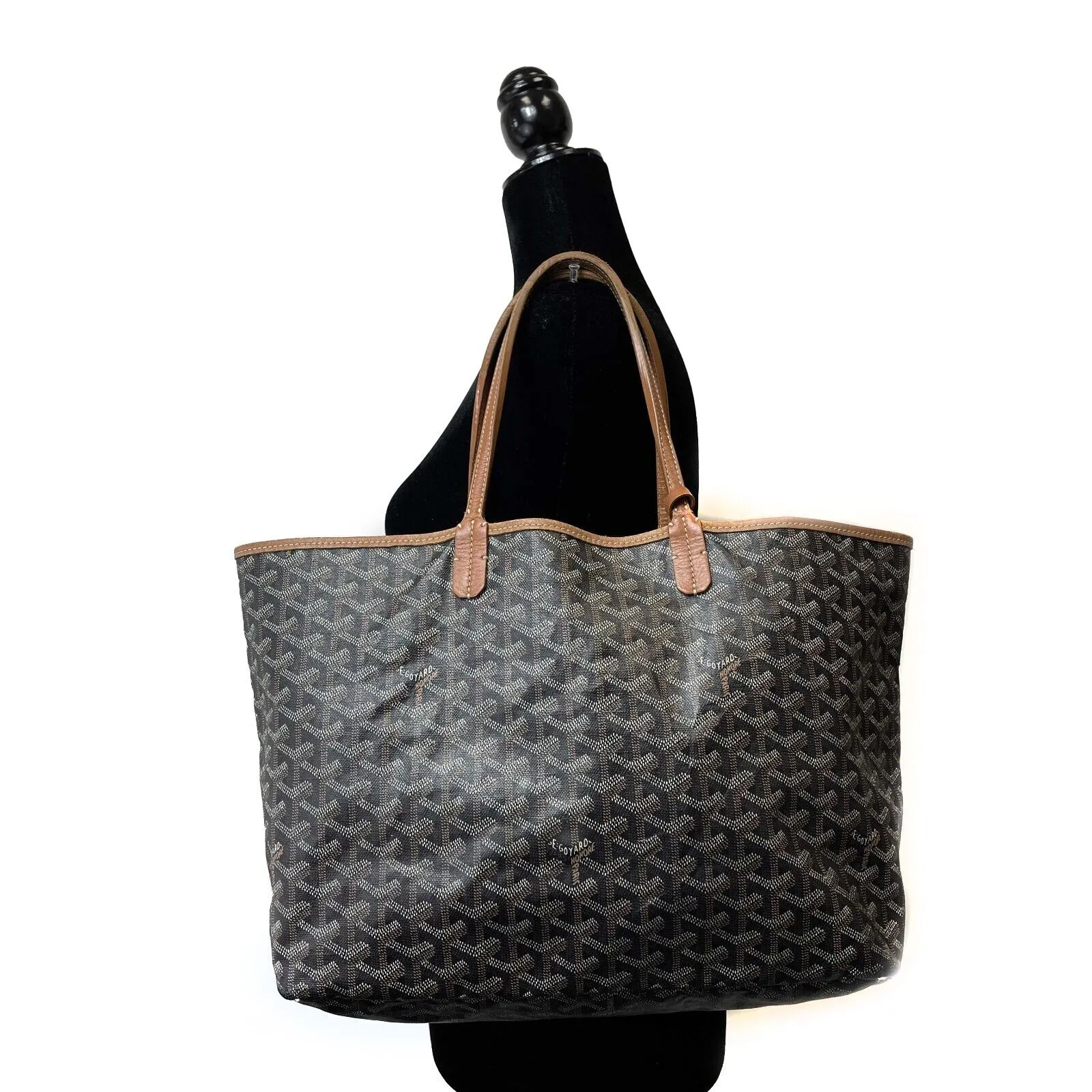 Goyard - Goyardine Saint Louis PM Bag - Brown Tote w/ Pouch