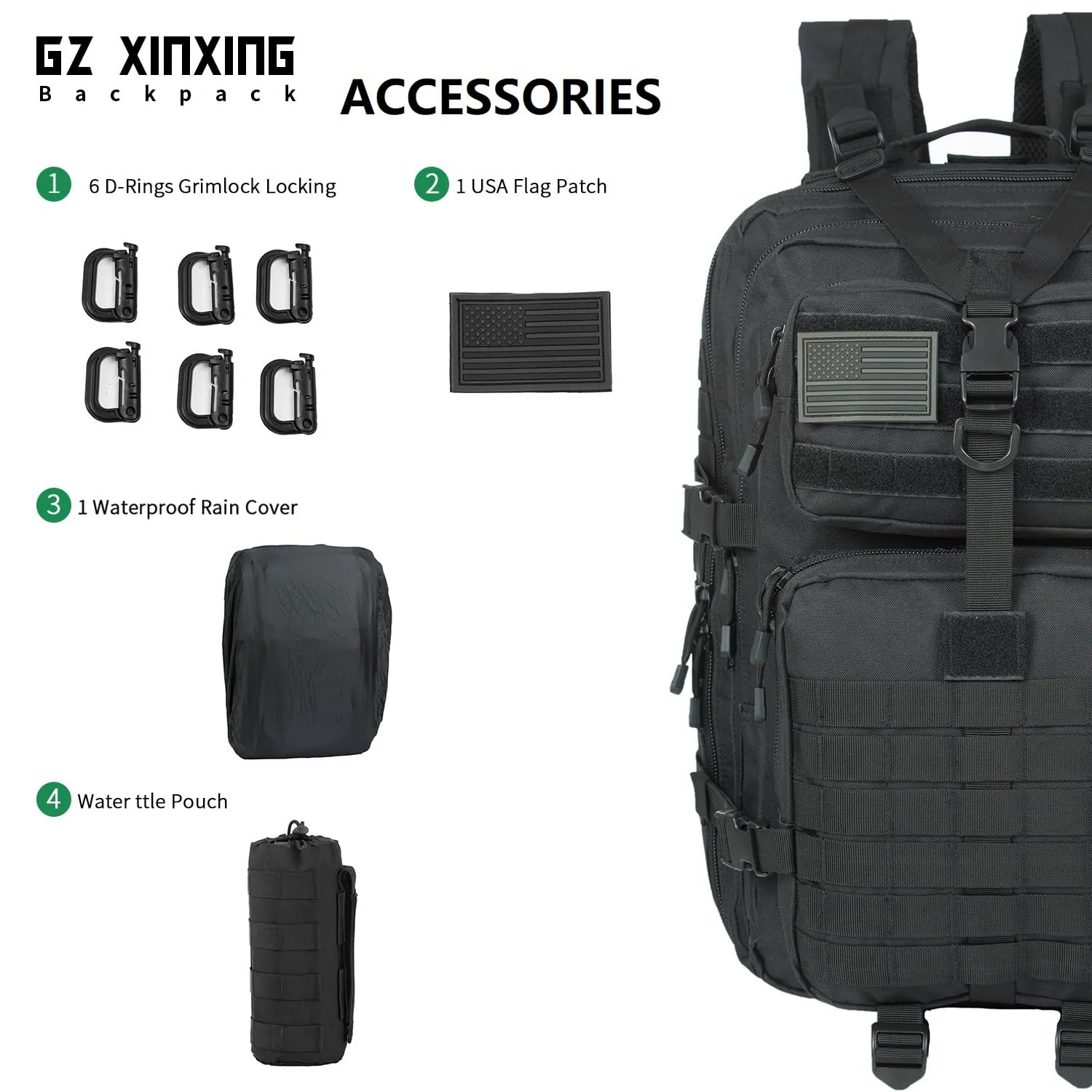 GZ XINXING 64L Military Tactical Backpack Bug Out Bag