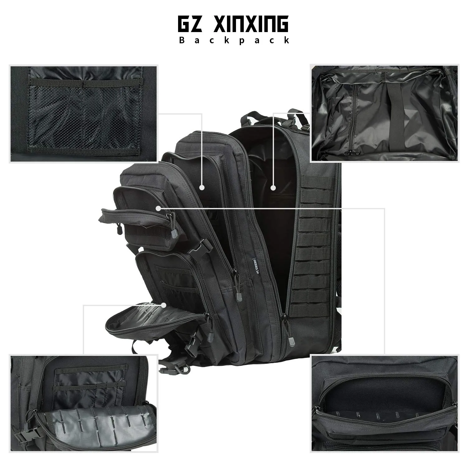 GZ XINXING 64L Military Tactical Backpack Bug Out Bag