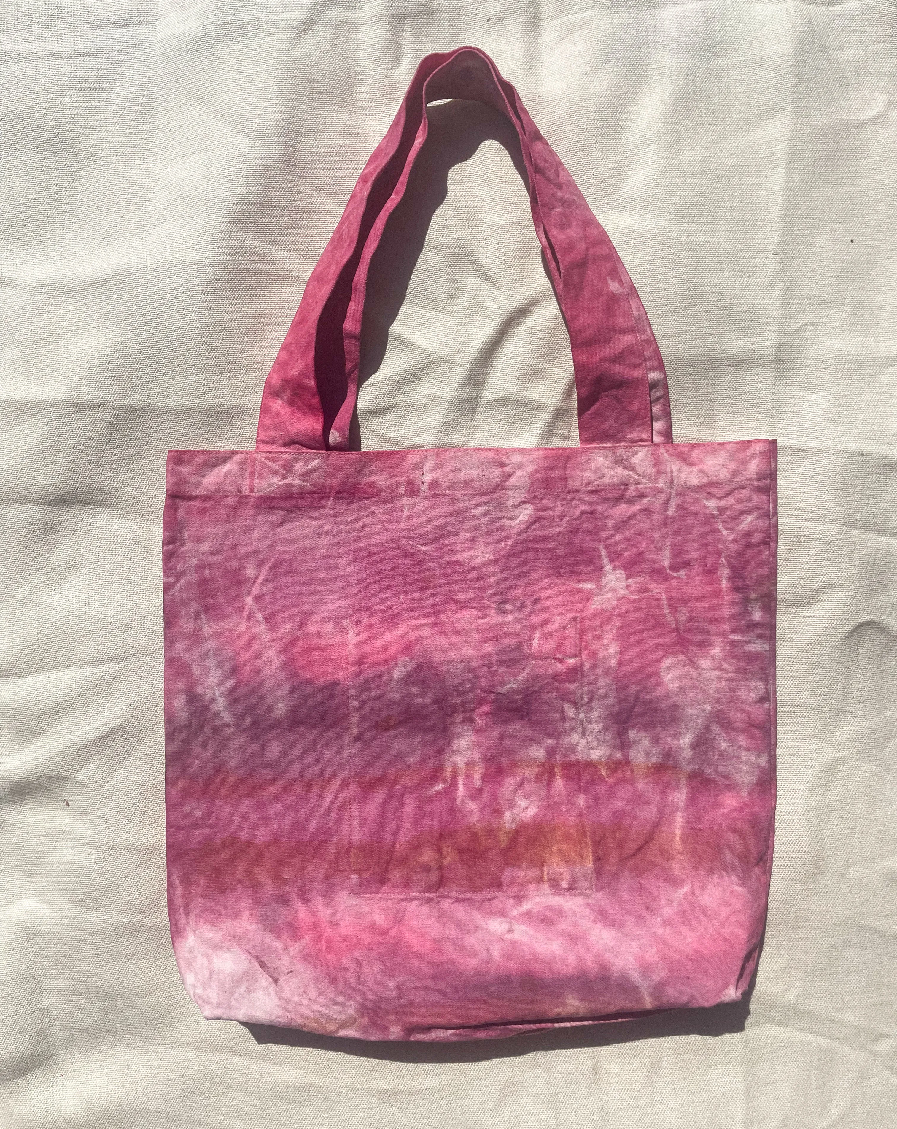 Hand Dyed & Painted Organic Cotton Tote - Cochineal
