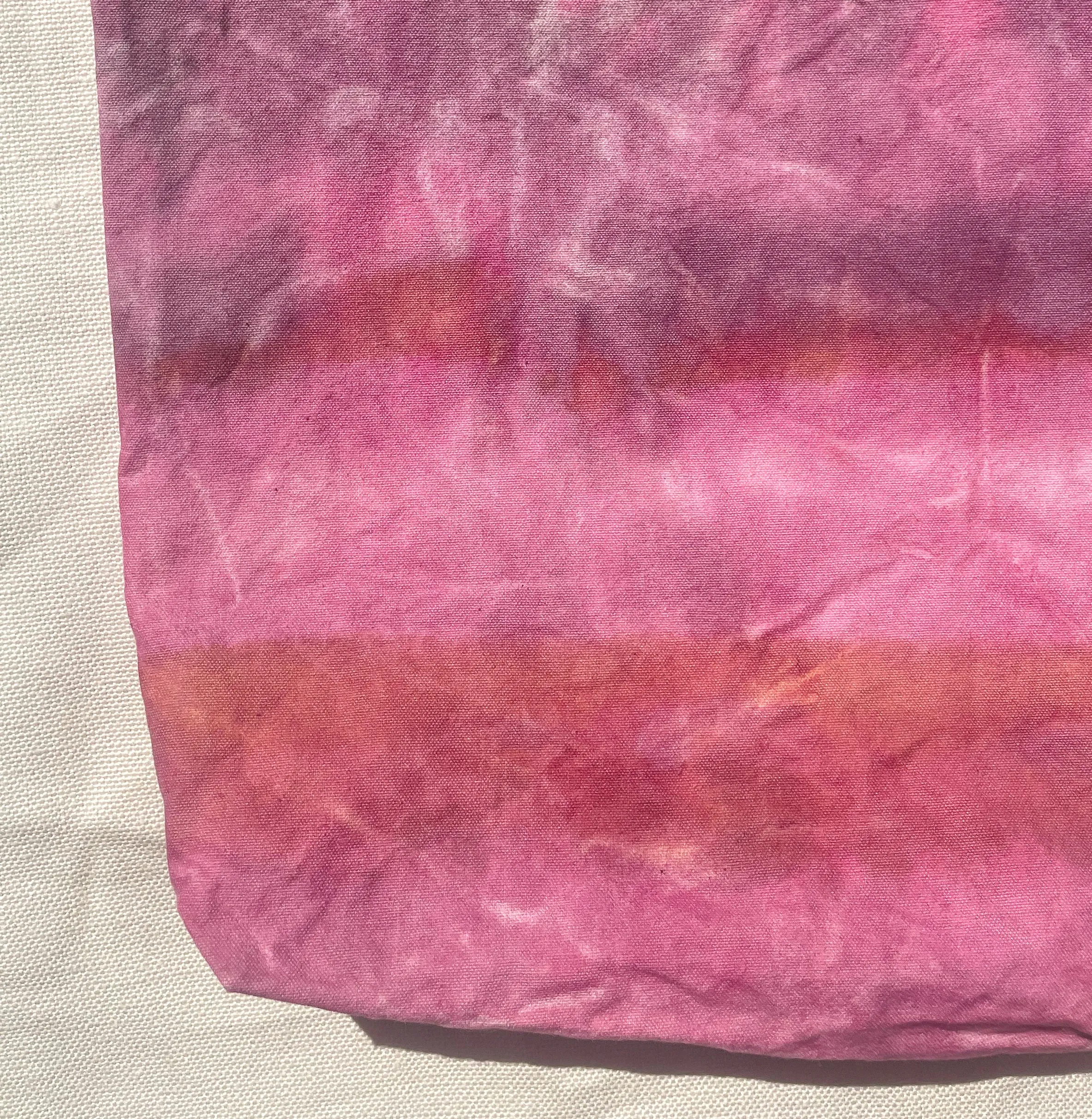 Hand Dyed & Painted Organic Cotton Tote - Cochineal