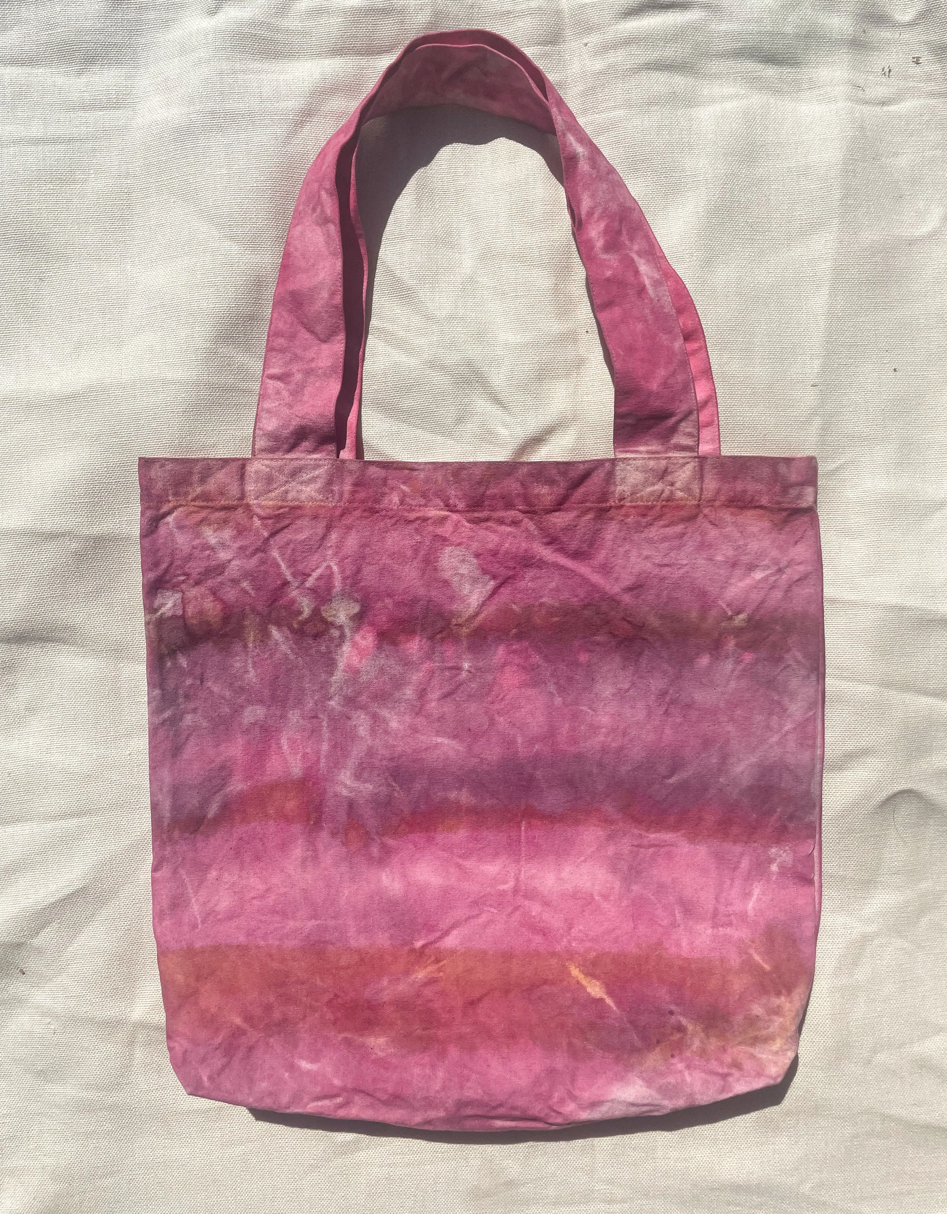Hand Dyed & Painted Organic Cotton Tote - Cochineal