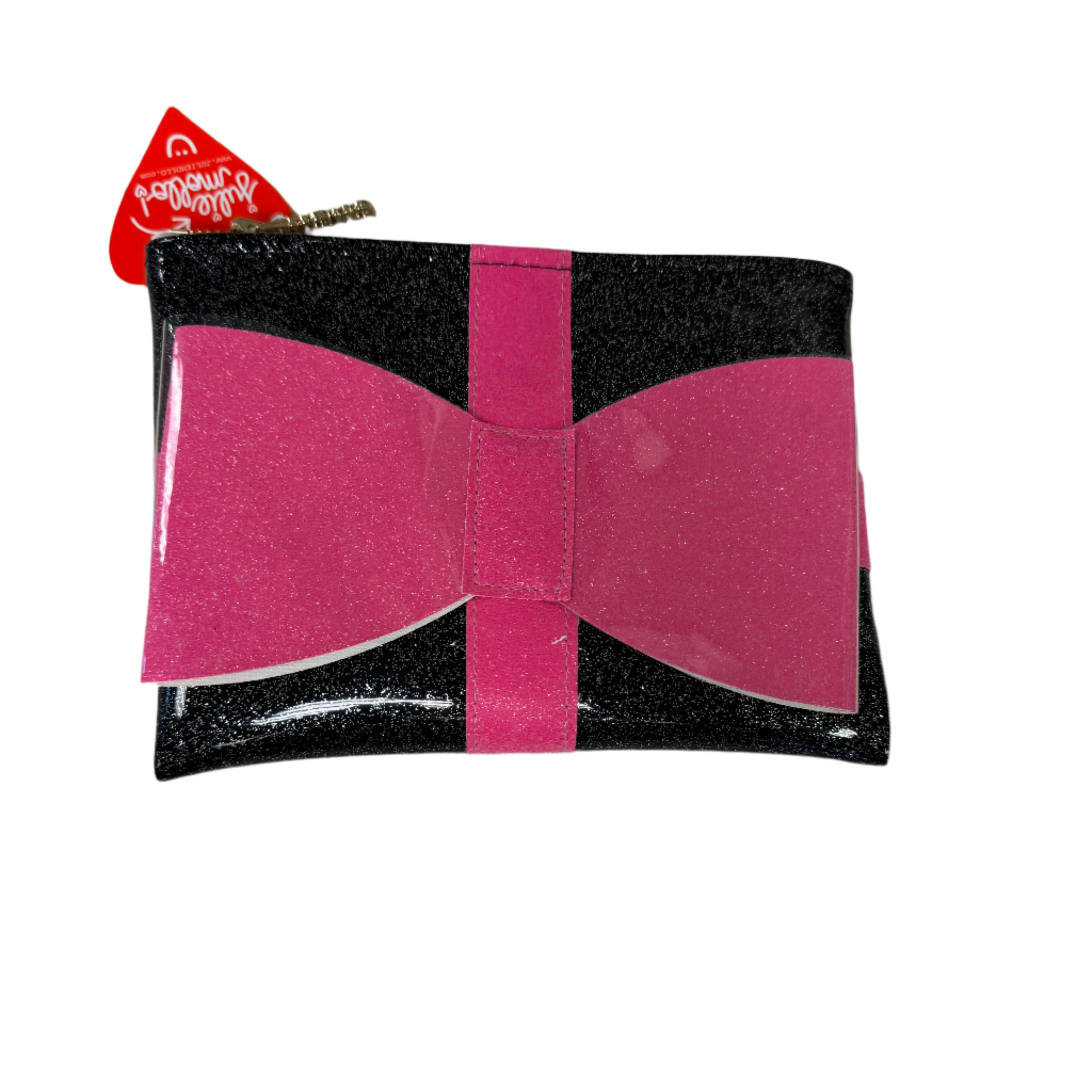 Julie Mollo - Mini Gift Clutch Bag - Sparkly Black/Pink