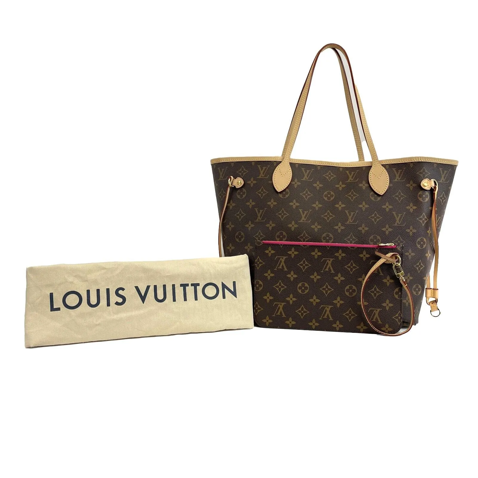 Louis Vuitton - Excellent - Monogram Neverfull MM - Brown / Tan Tote