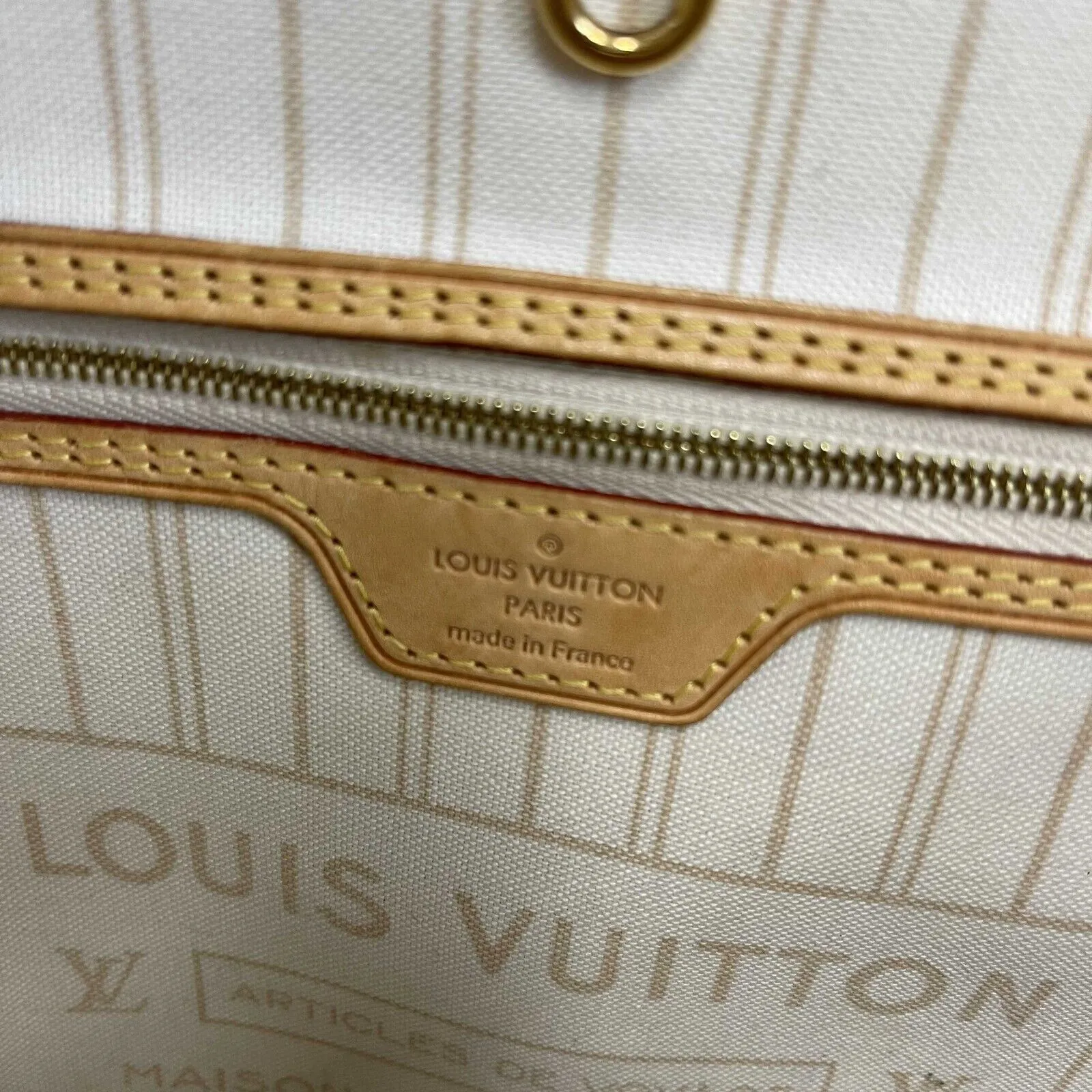 Louis Vuitton Neverfull NM MM Damier Azur Handbag