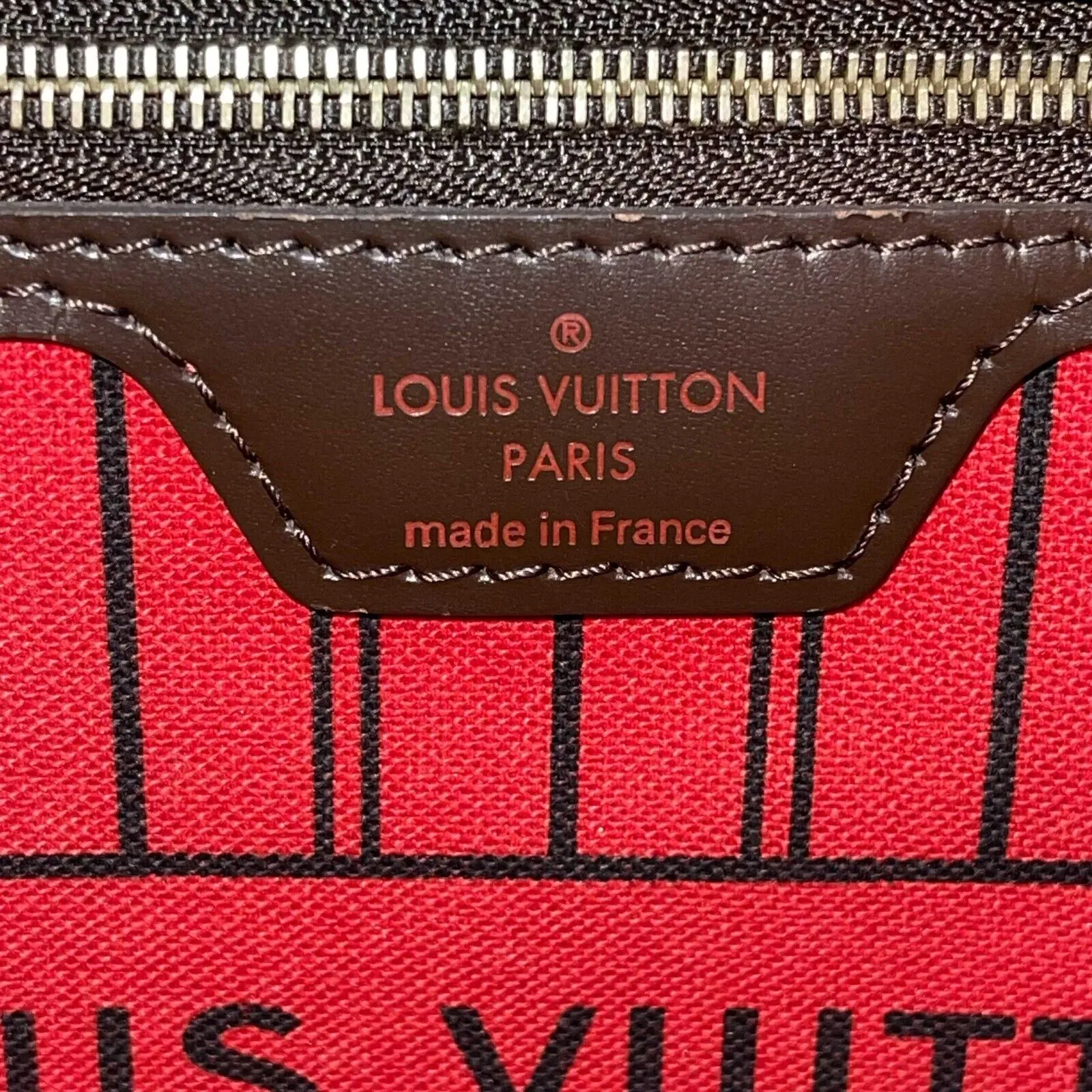 Louis Vuitton Very Good Neverfull MM Damier Ebene Canvas Tote Shoulder Handbag