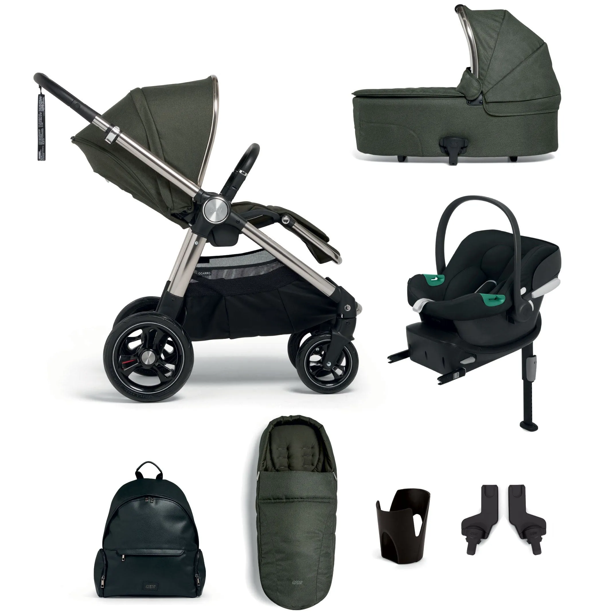 Mamas & Papas Ocarro Complete 8-Piece Aton B2 Bundle in Hunter Green