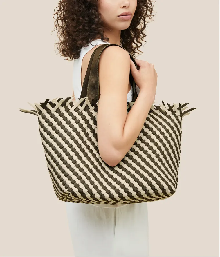 NAGHEDI - Havana Medium Tote STRIPED CARRARA