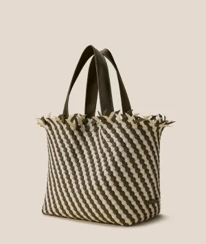 NAGHEDI - Havana Medium Tote STRIPED CARRARA