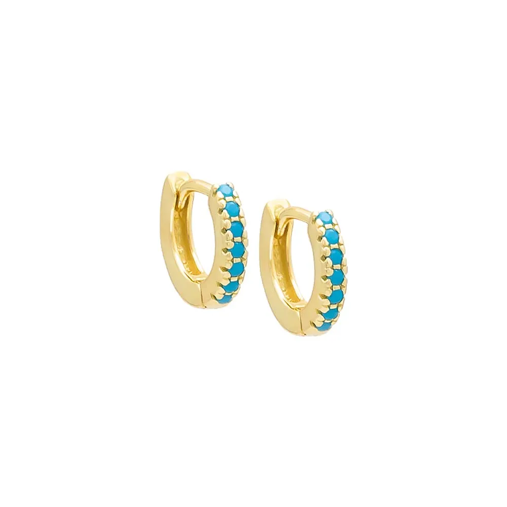 Pavé Colored Mini Huggie Earring