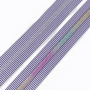 Plum Stripe Rainbow #5 Nylon Zipper Tape, By the Yard!