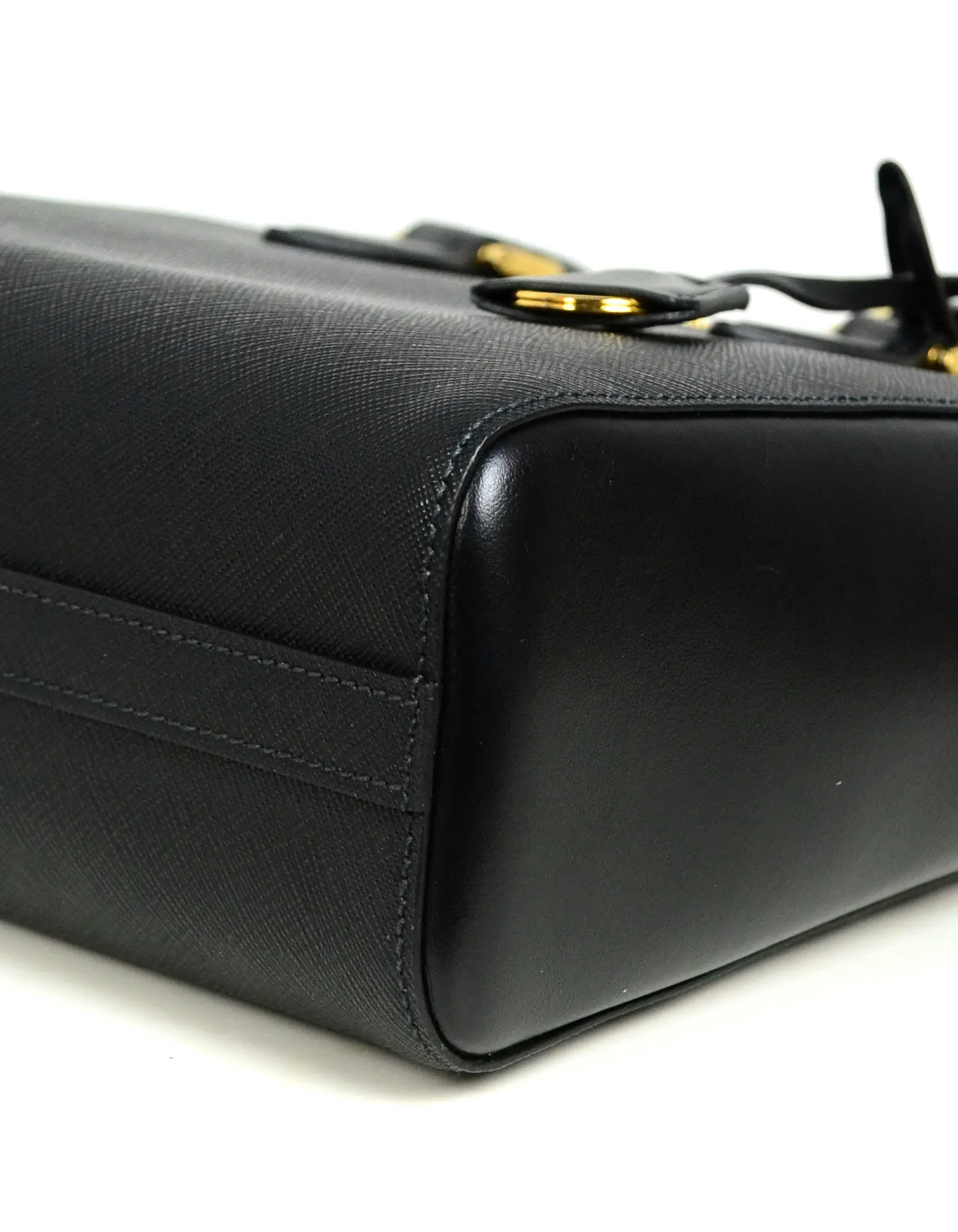 Prada Black Saffiano Small Top Handle Crossbody Bag 1BA113