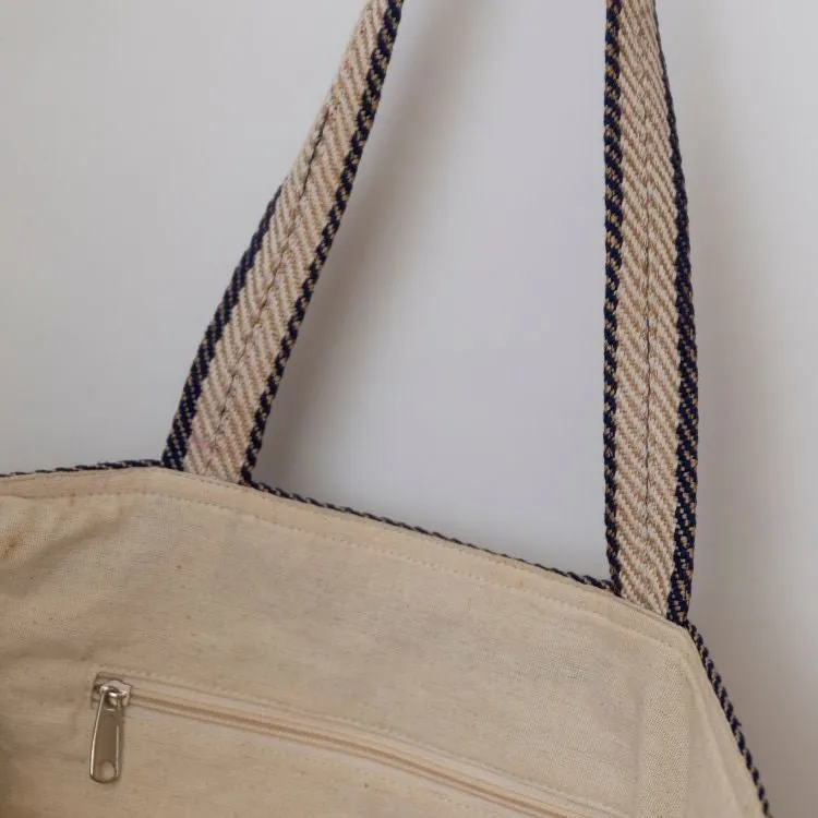 Provence Striped Tote - Indigo