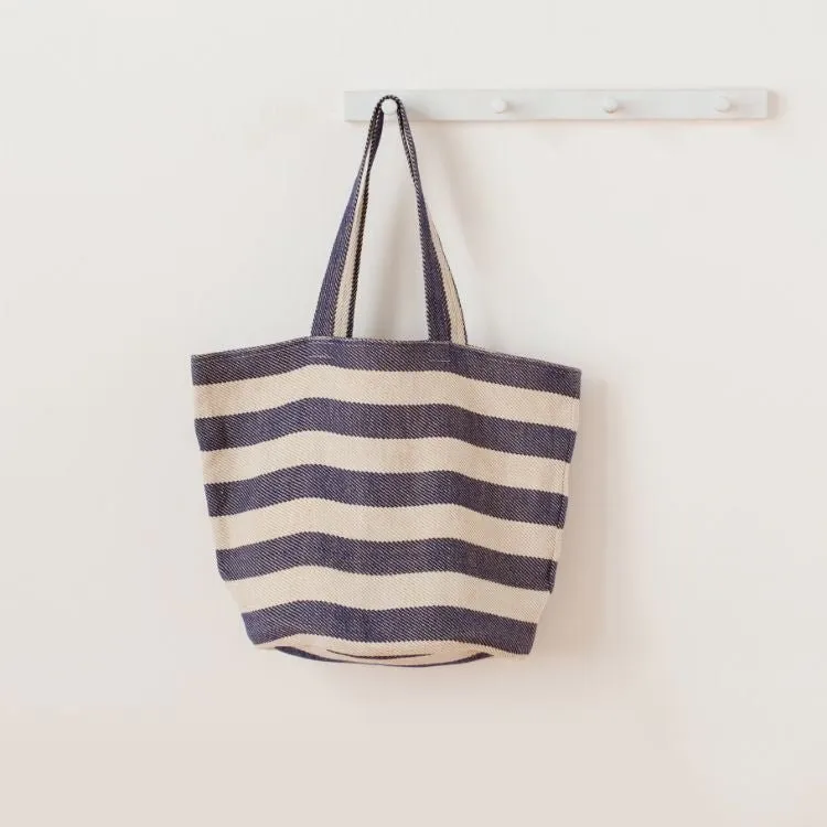 Provence Striped Tote - Indigo