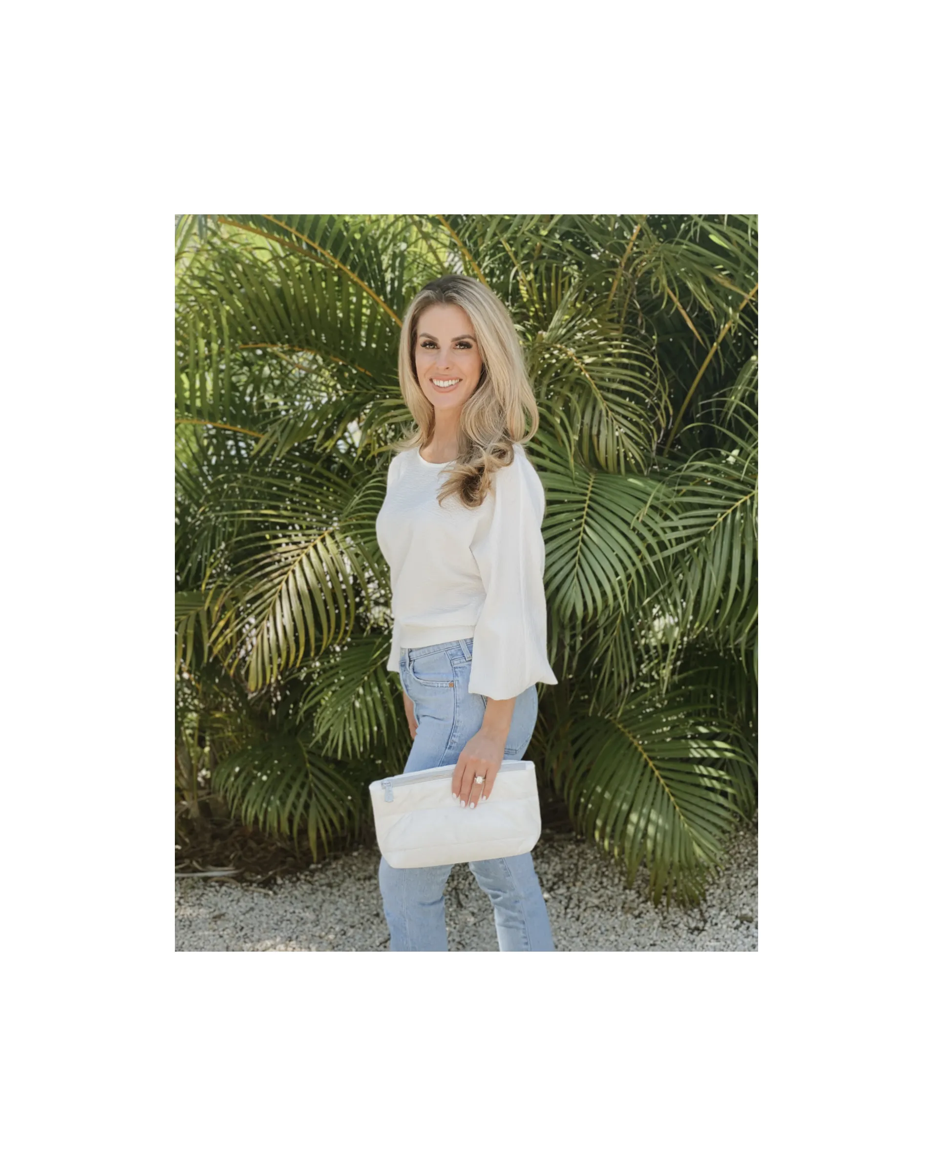 Puffer Crossbody Purse | Shimmer White