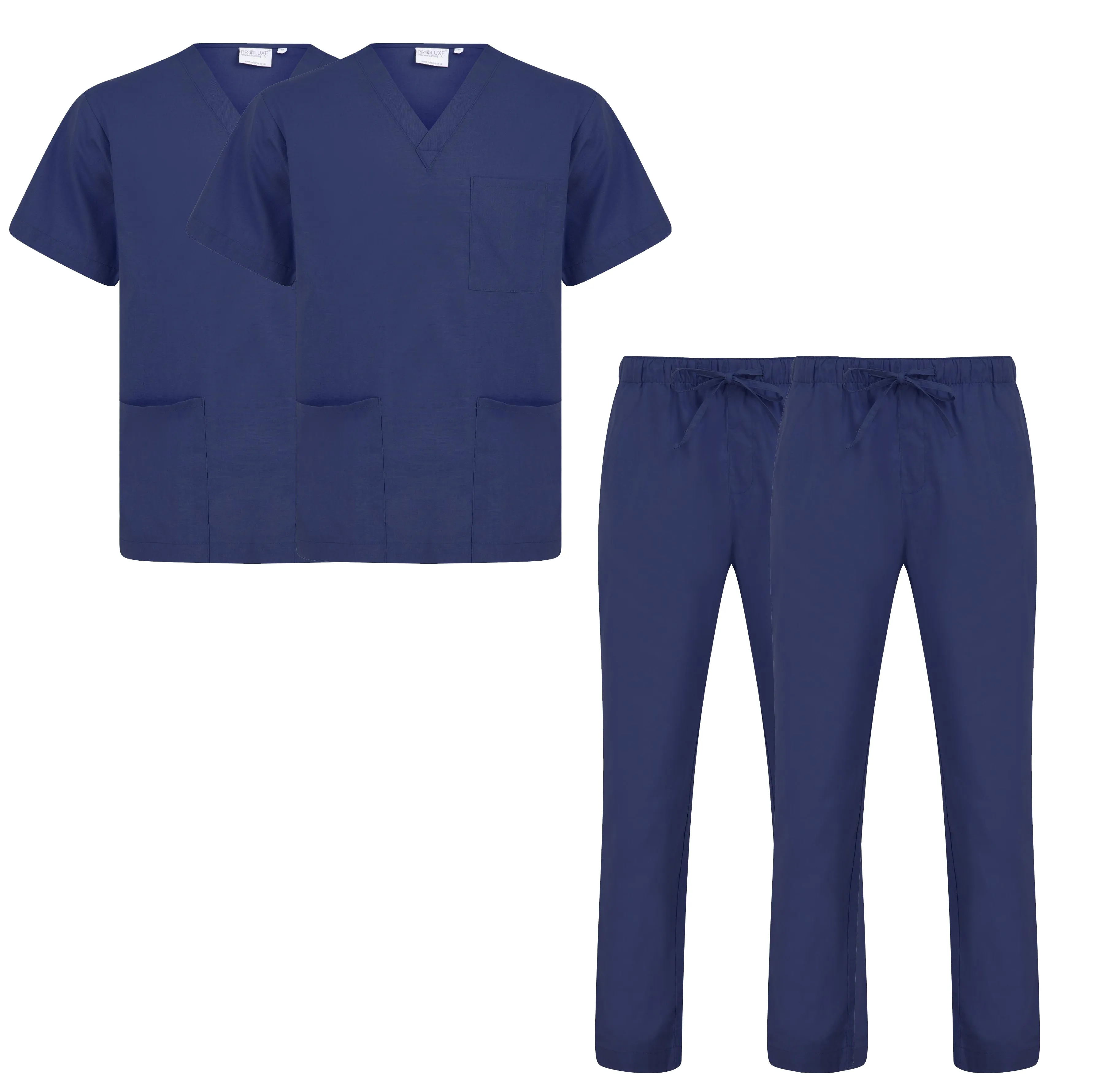 Twin Pack - Proluxe Professional Healthcare Scrub Suit Set - Top & Trouser